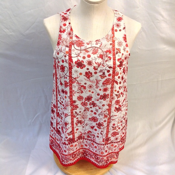 Max Studio Tops - 3/$15:Max Studio Sheer Floral Tank Top (S)